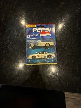Golden Wheel Pepsi 2 Pack Die Cast Metal & Plastic Car and Truck Set #13228